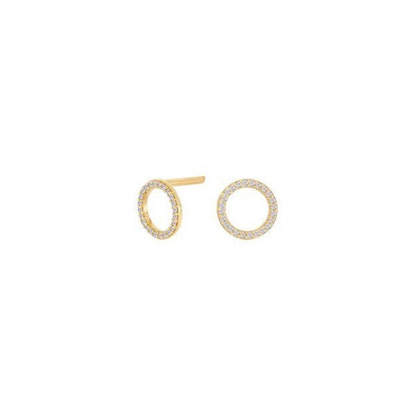 Siersbøl ørestikker i 14 karat guld med 0,06 ct diamanter, 7 mm